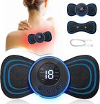 ROMINO Full Body Mini Butterfly TENS Massager Machine for Pain Relief Wireless Vibrating Massager with 8 Modes, 19 Levels Electric Rechargeable EMS Patch for Shoulder, Neck, Arms, Neck, Men/Women