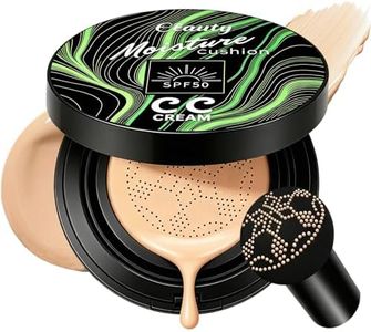 Cushion Foundation Air Cushion CC Cream With SPF 50, Full Coverage Foundation, Color Corrector, Even Skin Tone, Tattoo cover up, Moisturizing Concealer Sunscreen Foundation Makeup (Natural SPF50)