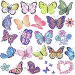 Ooopsiun Glitter Butterfly Temporary Tattoos for Girls -12 Sheets Butterfly Party Favors Decorations for Kids Women