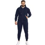 A2Z Mens Plain Tracksuit Hoodie with Joggers Sweatpants - T.S Plain Navy 5XL