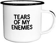 TEARS OF MY ENEMIES | Enamel Coffee Mug | Perfect for Sarcastic Men, Women, Fathers, Boyfriends, Sons, Military, and Coworkers | Cool Birthday, Valentines, Christmas, and Fathers Day Gift