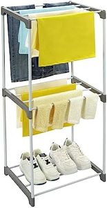 HOUSE AGAIN Clothes Drying Rack, Small Drying Rack Clothing, 3-Tier Laundry Cloth Dyer Racks Freestand Dryer Rack for Bathroom, Apartment and Laundry Room