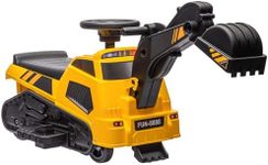 Aosom 6V Electric Ride on Tractor, 3 in 1 Electric Ride on Excavator, Bulldozer, Road Roller, Battery Powered Pretend Play Construction, for 18-48 Months - Yellow