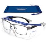 GENYED® Safety Glasses Over Glasses for Work, Fit Over Prescription Glasses, Protection Glasses, CE EN166 Certified, Anti-scratch Anti-Fog UV400, Wrap-Around Lenses.