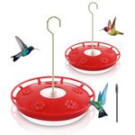 FEED GARDEN 2 Pack 16 OZ Hummingbird Feeders for Outdoor 5 Feeder Ports Ant Bee Proof Leak-Proof Cleaning Brushes Nectar Easy Clean Fill Bird Feeder for Garden Red Décor Gifts for Mom