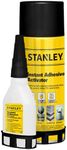 STANLEY CA Glue with Activator Set, Cyanoacrylate Super Glue (1x3.4oz) and Accelerator Spray (1x13.5oz), CA Glue for Woodworking, Carpentry, Knots & Voids, Woodturning - 1 Pack