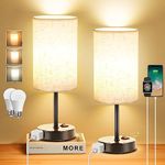 ZJOJO Table Lamp for Bedroom Set of