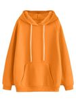 JUNEBERRY® Cotton Polly Fleece Regular Fit Orange Solid Hoodie for Women (JHD0423ORPL23_XL)