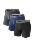 DAVID ARCHY Men's Boxer Bamboo Boxer Shorts Men's Underwear Multipack with Fly, Ultra Soft and Breathable - 3 Pack