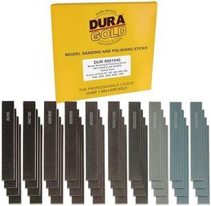 Dura-Gold Sanding Sticks and Polishing Sticks for Plastic Models, Pack of 40-4 Each of 10 Grits, Coarse 80 to Ultra-Fine 7000 Grit, Classic Style - Sand Wood, Metal, Auto Detailing, Hobby Sandpaper