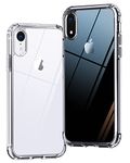 ONES iPhone XR HD Clear Slim Hard Case [Shockproof] [Camera & Screen Protect] [Anti Yellow] Air Cushion, PC + TPU Bumper Hybrid Protective Transparent Ultra-Thin Cover for Apple 6.5 inch