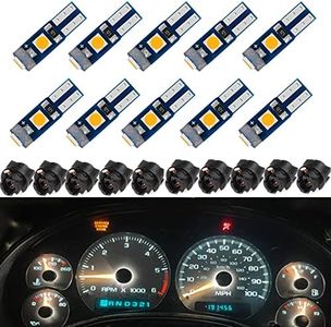 BlyilyB 10-Pack Amber T5 2721 37 74 Wedge Led Bulb PC74 Twist Sockets Replacement Dash Dashboard Lights Instrument Panel Cluster LEDS Lamps