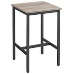 VASAGLE Bar Table, Small Kitchen Table, High Top Pub Table, for Living Room Study, Industrial Steel Frame, 23.6 x 23.6 x 36.2 Inches, Greige and Black ULBT025B02