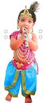 Fancy Agents Satin Lord Krishna Costume For Kids| Baby Krishna Dress For Janmashtami| Fancy Dress Costume For Baby Boys/Girls| Krishna Dress For Kids Without Cummerbund (5-6 Years, Sky Blue)