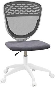 Vinsetto Office Chair, Computer Desk Chair, Armless Swivel Chair with Adjustable Height, Rolling Wheels and Mesh Back Support for Home Students Study, Grey