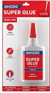 GH1200 30 Grams Strong Super Glue All Purpose with Anticlog Cap. Superglue Fast,Thick & Strong Adhesive Cyanoacrylate Glue for Hard Plastics, DIY Craft, Ceramics, Frame,Leather, Metal and Many More