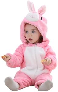 DarkCom Unisex Baby Animal Onesie Toddler Hooded Romper Halloween Cosplay Pink Bunny Costumes Kids' Christmas Gifts 3-6 Months