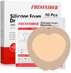 FRESINIDER 7"x7" (Pack of 10) Wound Silicone Sacral Foam Dressing Sacrum Foam Adhesive with Border - Waterproof Absorbent Breathable Bed Sore Pressure Pads