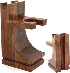 Haryali London Supporto per rasoio – Supporto da barba sostenibile – Supporto per rasoio 2 in 1 – Supporto per rasatura in legno – Supporto ecologico – Supporto per spazzola da barba