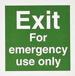 Seco Exit For Emergency Use Only Sign, 150mm x 150mm - 1mm Semi Rigid Plastic