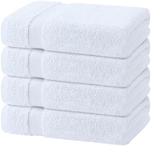 White Classic Wealuxe Cotton Bath Towels - Soft and Absorbent Hotel Towel - 68x132 CM - 4 Pack - White