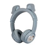 BuddyPhones PlayEars+ Wireless Bluetooth Volume-Limiting Kids Headphones with Dog Ears, 24-Hours Battery Life, Voice Enhancing StudyMode, On-Ear Headphones for Tablets, Smartphone, PC