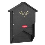 Kingsyard Large Bat Houses for Outdoors - Recycled Plastic Double Chamber Bat Box, Unique Design to Attract Bats, Durable & Easy to Install for Backyard, Black