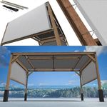 ShadeMart 10' Wx20' L Grey Pergola Shade Cover with Stainless Steel Weighted Rods and Grommets - Outdoor Patio Canopy Replacement - Commercial Grade 260 GSM Cloth (We Make Custom Size)