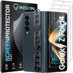 Inskin 2-in-1 Front Screen and Camera Lens Protector for Samsung Galaxy Z Fold 4 5G 7.6 inch [2022] - 3+3 Pack, 9H Tempered Glass Film, HD Clear