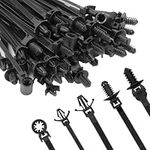 Armpow 110Pcs Car Mount Wire Ties Black Zipper Nylon Push-in Zip tie Heavy Duty Self-Locking UV Resistant Cable Ties for Automotive Construction Indoor Wire Bundling