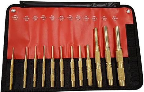 Mayhew Tools 67008 Brass Pin Punch, 12-Piece Set