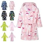 CROOUTN Kids Bathrobes Toddler Animal Design Robe Boys Unicorn Gifts for Girls Bathrobe Flannel Nightgown Children Soft Hooded Sleepwear Unisex Novelty Pajamas 8-9 years