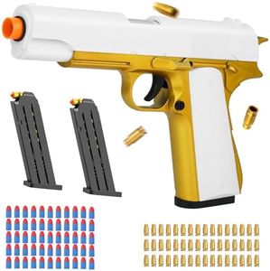 Toy Gun Soft Bullet for Boys Girls, Toy Foam Blasters & Guns, Toy Guns with Shell Ejecting, Gift Box for Christmas Birthday for Boys Girls Adults Age 8+ Gold