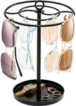 ProCase Sunglasses Organizer Glasses Holder Eyeglasses Stand, Upgraded Large Capacity Sunglass Storage with Metal Frame and Base, 360 Rotating Eyewear Display Rack for Tabletop, Up to 20 Pairs -Black