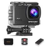 Apexcam M80air Action Camera 4K 60FPS 64MP WiFi Sports Underwater Camera Waterproof 40M EIS With Ultra HD 2.4G Remote 2 x 1350mAh Batteries and Accessories