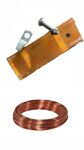 Copper Earthing Wire Kit, 8 SWG (4.0MM), LENGTH 8.0 MTRS (25 FEET) WITH 6 INCHES COPPER STRIP 50 MM WIDE, COPPER THIMBLE AND 6MM THICK WITH SS/BRASS NUTBOLT