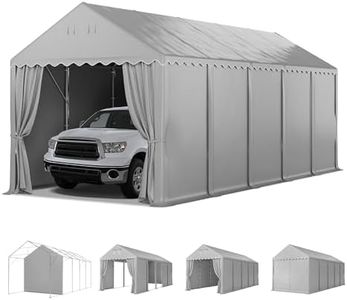 PHI VILLA Portable Garage,13x32 ft Storage Tent Outside Commercial Sheds Carport Party Tents Shelter, Heavy Duty Event Canopy Shelters Waterproof UV Resistant with Rollup Zipper Doors
