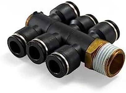 1/2" Male NPT to 3/8" PTC 6-Way Air Line Push to Connect Pneumatic Fitting