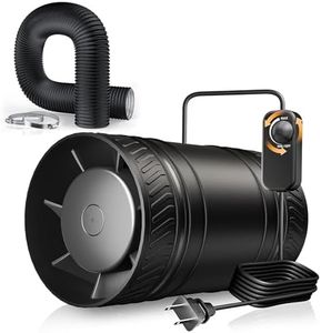 4 Inch Inline Duct Fan with Speed Controller + 4'' Duct 16FT with 2 Duct Clamps, Upgraded Inline Fans High-Efficiency Exhaust Duct Fan, Low Noise HVAC Ventilation in Basement Bathroom Workshop Attic