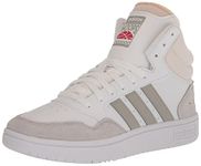 adidas Men's Hoops 3.0 Mid Top Basketball Vintage, White/Metal Grey/Grey, 10