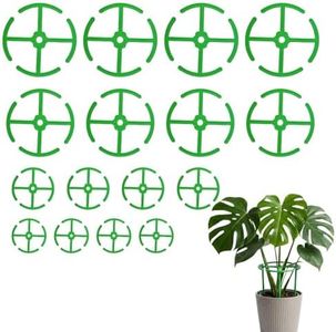 Plant Stem Support, Reusable Plastic Stem Holder Monstera, Plant Support for Indoor Plants, Houseplant Climbing Stem Supports and Stabilizer for Outdoor Plants, Gardening Accessories (Green, 16 Pcs)