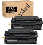 v4ink 87A Toner Compatible Replacement for HP 87A CF287A Black Toner Cartridge use with Laser jet Enterprise M506 M506n M506dn M506x Pro M501n M501dn, MFP M527c M527dn M527f M527z Printer ink, 2 Black