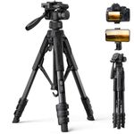 Lamicall 67inch Camera Tripod, Camera Stand - [Patented Rapid Leg Deployment] 170cm Lightweight Travel Tripod Camera, 3-Way Head 8kg Max Load, with Holder & Carry Bag, for DSLR, GoPro