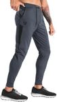 ZENWILL Men's Lightweight Gym Track Pants,Mens Casual Athletic Workout Joggers Sweatpants with Zip Pockets(Dark Gray,Medium)