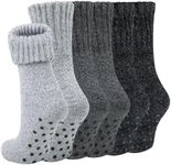 3 Pack Grip Socks, Thermal Slipper Socks for Men and Women, Thick Bed Socks for Women and Men in Winter, Stylish Knitted Chunky Unisex Warm Socks Make christmas Gifts (9-12size)