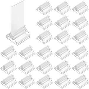 ASTER Lot de 24 porte-cartes de table en acrylique transparent pour cartes de mariage, photos, mémos, photos (1,9 x 1,9 cm)