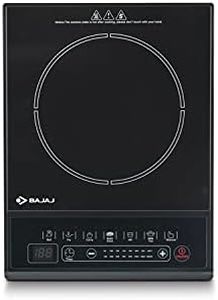 Bajaj Majesty ICX Neo 1600W Induction Glass Ceramic Cooktop With Pan Sensor And Voltage Pro Technology, Black