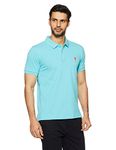 U.S. POLO ASSN. Regular Fit Mens Half Sleeve Polo T-Shirts (Ustshc0054_Lt. Blue_Xl)