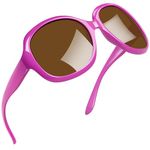 Joopin Oversized Purple Sunglasses for Women, Ladies Big Polarized Sun Glasses UV Blocking, Sensitive Eyes Large Shades Sunnies with Brown Lens