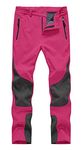 Rdruko Women's Outdoor Snow Ski Insulated Pants Windproof Waterproof Breathable Pants for Snowboarding(Rose Red, CA L)